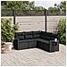 Set Divani Da Giardino 5 Pz Con Cuscini In Polyrattan Nero - Foto miniatura 1