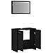 Mobile da Bagno con Specchio Rovere Nero in Legno Multistrato - Foto miniatura 4