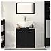 Mobile da Bagno con Specchio Rovere Nero in Legno Multistrato - Foto miniatura 9