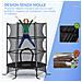 Trampolino Elastico per Bambini Ø1.6x1.9 m con Rete di Sicurezza e Pali Imbottiti, Età 3-10 Anni, Nero - Foto miniatura 2