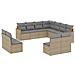 Set Divani Da Giardino 11 Pz Con Cuscini Beige In Polyrattan - Foto miniatura 2
