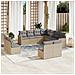 Set Divani Da Giardino 11 Pz Con Cuscini Beige In Polyrattan - Foto miniatura 1