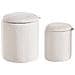 Set Di 2 Pouf Contenitore Berea Bouclé Bianco Sporco - Foto miniatura 3