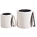 Set Di 2 Pouf Contenitore Berea Bouclé Bianco Sporco - Foto miniatura 4