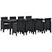 Set Pranzo Giardino 9 Pezzi con Cuscini Rattan Plastico Anthracite - Foto miniatura 1