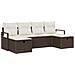 Set di Divani da Giardino 6 Pezzi con Cuscini Marrone Polyrattan, Divano da Giardino 2 Posti con Cuscini Marrone Polyrattan - Foto miniatura 1