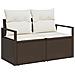 Set di Divani da Giardino 6 Pezzi con Cuscini Marrone Polyrattan, Divano da Giardino 2 Posti con Cuscini Marrone Polyrattan - Foto miniatura 4