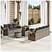 Set di Divani Da Giardino da 10 Pezzi con Cuscini in Polyrattan Grigio Acacia, Set da Giardino di 3 Pezzi con Cuscini in Polyrattan Grigio Acacia - Foto miniatura 2
