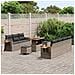 Set di Divani Da Giardino da 10 Pezzi con Cuscini in Polyrattan Grigio Acacia, Set da Giardino di 3 Pezzi con Cuscini in Polyrattan Grigio Acacia - Foto miniatura 3