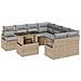 Set divani giardino da 9 pezzi con cuscini beige in polyrattan,  Divano giardino per 2 persone con cuscini beige in polyrattan - Foto miniatura 1
