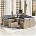 Set divani giardino da 9 pezzi con cuscini beige in polyrattan,  Divano giardino per 2 persone con cuscini beige in polyrattan - Foto miniatura 2