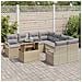 Set divani giardino da 9 pezzi con cuscini beige in polyrattan,  Divano giardino per 2 persone con cuscini beige in polyrattan - Foto miniatura 3