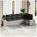 Set divano da giardino 5 pezzi con cuscini grigio chiaro in polyrattan - Foto miniatura 2