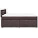Giroletto a Molle con Materasso Marrone Scuro 140x200cm Tessuto - Foto miniatura 5