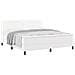 Letto box spring  con materasso bianco super king in finta pelle, Testiera semplice in bianco puro 180 cm in finta pelle - Foto miniatura 1