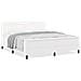 Letto box spring  con materasso bianco super king in finta pelle, Testiera semplice in bianco puro 180 cm in finta pelle - Foto miniatura 4