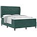 Letto a molle con materasso Verde scuro 140 x 190 cm Velluto - Foto miniatura 3