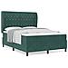 Letto a molle con materasso Verde scuro 140 x 190 cm Velluto - Foto miniatura 4