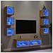 Mobili TV a Muro con LED 8pz Rovere Sonoma Legno Multistrato - Foto miniatura 2