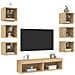 Mobili TV a Muro con LED 8pz Rovere Sonoma Legno Multistrato - Foto miniatura 4