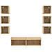 Mobili TV a Muro con LED 8pz Rovere Sonoma Legno Multistrato - Foto miniatura 6