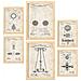 Set Di 6 Stampe Poster Con Brevetti Elettrici 1 Poster Con Immagini Di Brevetti Retrò Design D'interni In Stile Vintage A3 & A4 Telaio In Legno Chiaro - Foto miniatura 1