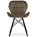 Sedia in velluto WAKO - Design moderno, marrone con gambe nere x 3 - Foto miniatura 3
