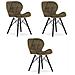 Sedia in velluto WAKO - Design moderno, marrone con gambe nere x 3 - Foto miniatura 1