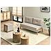 Set Da Salotto 3 Posti Edland Tessuto Beige Chiaro Con Pouf - Foto miniatura 1