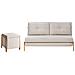 Set Da Salotto 3 Posti Edland Tessuto Beige Chiaro Con Pouf - Foto miniatura 2