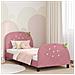 Struttura letto bambini con testata Rosa 90 x 200 cm Velluto - Foto miniatura 2