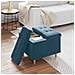 Pouf contenitore con cuscino Blu 60 x 60 x 45 cm Velluto - Foto miniatura 4