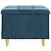 Pouf contenitore con cuscino Blu 60 x 60 x 45 cm Velluto - Foto miniatura 6