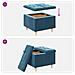 Pouf contenitore con cuscino Blu 60 x 60 x 45 cm Velluto - Foto miniatura 9