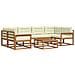 Set di divani da esterno con cuscino 7 pcs Naturale e Crema - Foto miniatura 1
