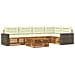 Set di divani da esterno 6 pcs Naturale e Crema 79 x 79 x 37 cm - Foto miniatura 1
