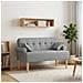 Loveseat con bottoni imbottiti Grigio Chiaro 120 x 65 x 79 cm - Foto miniatura 2