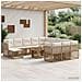 Set Divano da Giardino 13 pz Naturale e Bianco Crema polyrattan - Foto miniatura 10