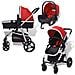 Passeggino 3 in 1 in Alluminio Colore Rosso E Nero - Foto miniatura 3