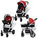 Passeggino 3 in 1 in Alluminio Colore Rosso E Nero - Foto miniatura 9