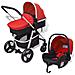 Passeggino 3 in 1 in Alluminio Colore Rosso E Nero - Foto miniatura 1