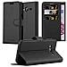 Custodia Compatibile Con Samsung Galaxy J3 / J3 Duos 2016 In Nero Carbone - Coperchio Protettiva Con Chiusura Magnetica, Funzione Stand E Tasca Per Le Carte - Foto miniatura 1