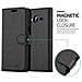 Custodia Compatibile Con Samsung Galaxy J3 / J3 Duos 2016 In Nero Carbone - Coperchio Protettiva Con Chiusura Magnetica, Funzione Stand E Tasca Per Le Carte - Foto miniatura 5