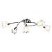 Lampadario Con Paralumi In Vetro Per 5 Lampadine E14 Tulipano - Foto miniatura 2