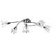Lampadario Con Paralumi In Vetro Per 5 Lampadine E14 Tulipano - Foto miniatura 3