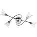 Lampadario Con Paralumi In Vetro Per 5 Lampadine E14 Tulipano - Foto miniatura 5