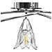 Lampadario Con Paralumi In Vetro Per 5 Lampadine E14 Tulipano - Foto miniatura 6