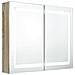 Armadietto Bagno con Specchio e LED Rovere 80x12x68 cm - Foto miniatura 2