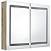 Armadietto Bagno con Specchio e LED Rovere 80x12x68 cm - Foto miniatura 3