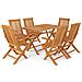 Set da Pranzo da Giardino 7 pz in Legno Massello di Teak - Foto miniatura 1